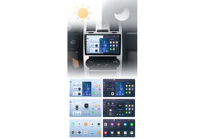 RD007 Android Chrysler 300C Aspen 2004-2008 1GB a 8GB RAM e 16GB a 128GB ROM com ou sem Carplay