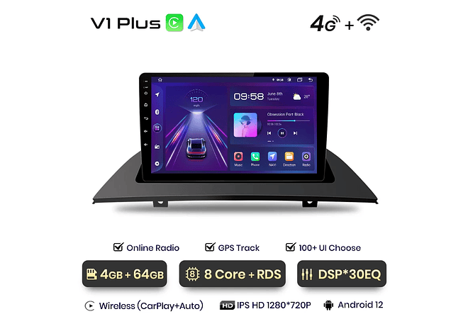 RD008 Android Bmw x3 e83 2003-2011 1GB a 8GB RAM e 16GB a 128GB ROM com ou sem Carplay