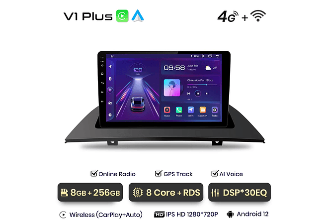 RD008 Android Bmw x3 e83 2003-2011 1GB a 8GB RAM e 16GB a 128GB ROM com ou sem Carplay