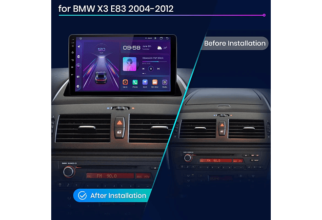RD008 Android Bmw x3 e83 2003-2011 1GB a 8GB RAM e 16GB a 128GB ROM com ou sem Carplay