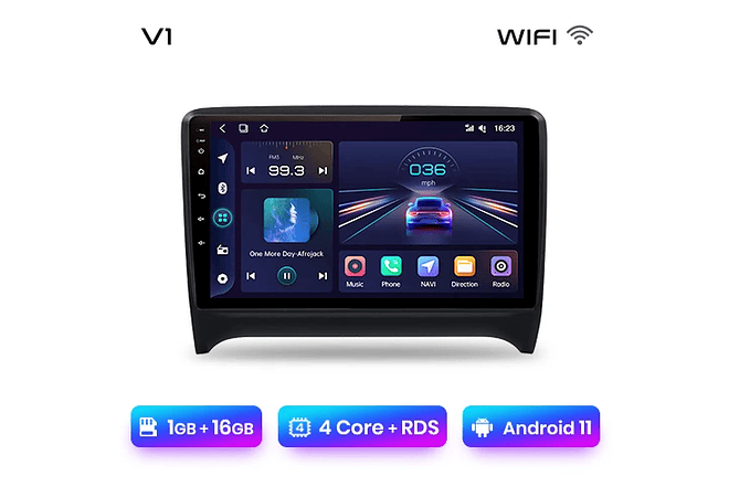 RD010 Android Audi TT mk2 8j 2006-2014 1GB a 8GB RAM e 16GB a 128GB ROM com ou sem Carplay