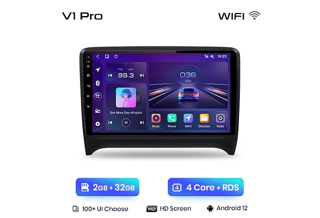 RD010 Android Audi TT mk2 8j 2006-2014 1GB a 8GB RAM e 16GB a 128GB ROM com ou sem Carplay