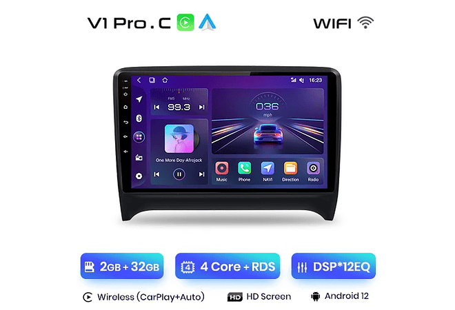 RD010 Android Audi TT mk2 8j 2006-2014 1GB a 8GB RAM e 16GB a 128GB ROM com ou sem Carplay