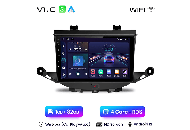 RD011 Android Opel ASTRA K 2015-2019 1GB a 8GB RAM e 16GB a 128GB ROM com ou sem Carplay