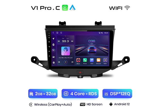 RD011 Android Opel ASTRA K 2015-2019 1GB a 8GB RAM e 16GB a 128GB ROM com ou sem Carplay