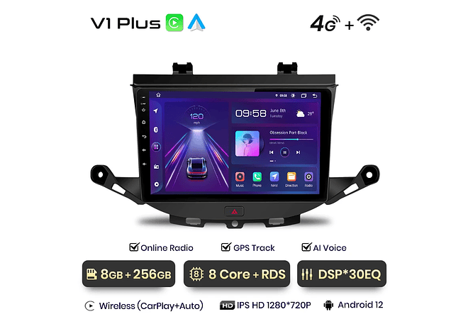 RD011 Android Opel ASTRA K 2015-2019 1GB a 8GB RAM e 16GB a 128GB ROM com ou sem Carplay