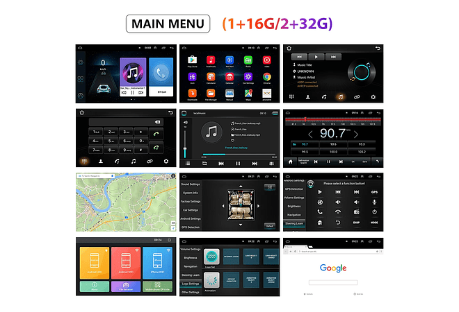 RD012 Android Toyota Corola e130 e120 2007-2012 1GB a 8GB RAM e 16GB a 128GB ROM com ou sem Carplay