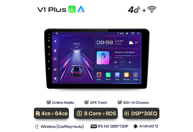 RD014 Android Citroen Peugeot berlingo B9 Peugeot Partner 2008-2019 1GB a 8GB RAM e 16GB a 128GB ROM com ou sem Carplay