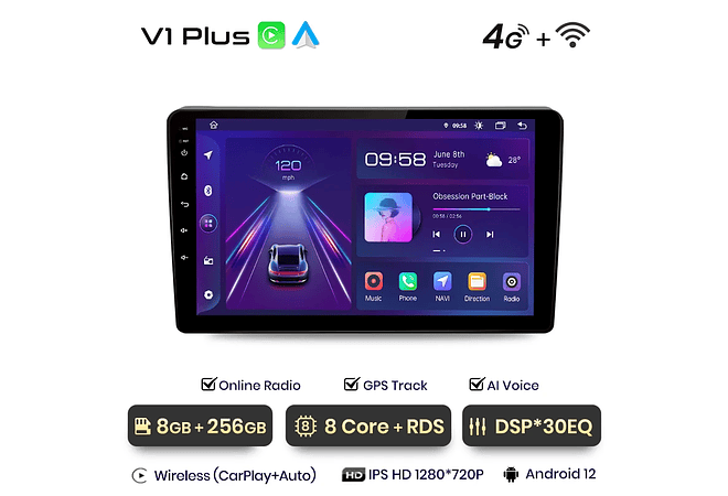 RD014 Android Citroen Peugeot berlingo B9 Peugeot Partner 2008-2019 1GB a 8GB RAM e 16GB a 128GB ROM com ou sem Carplay