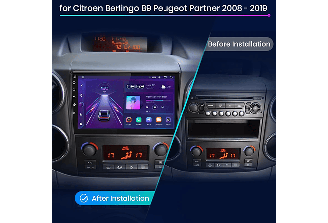 RD014 Android Citroen Peugeot berlingo B9 Peugeot Partner 2008-2019 1GB a 8GB RAM e 16GB a 128GB ROM com ou sem Carplay