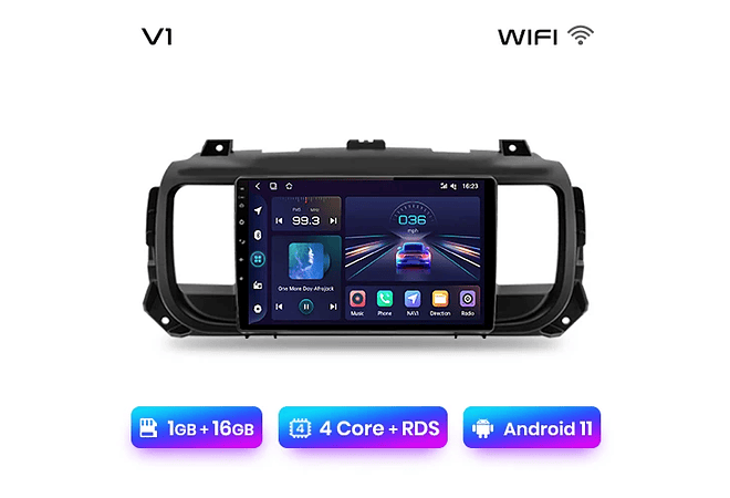 RD015 Android Peugeot expert 3 citroen jumpy 3 espaçador 2016-2021 1GB a 8GB RAM e 16GB a 128GB ROM com ou sem Carplay