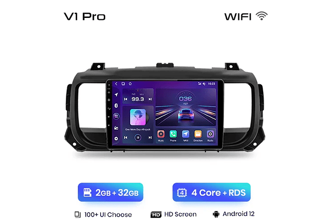 RD015 Android Peugeot expert 3 citroen jumpy 3 espaçador 2016-2021 1GB a 8GB RAM e 16GB a 128GB ROM com ou sem Carplay