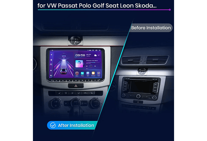 RD016 Android Volkswagen volkswagen seat leon passat b6 b7 cc skoda octavia polo golf 5 6 touran tiguan 1GB a 8GB RAM e 16GB a 128GB ROM com ou sem Carplay