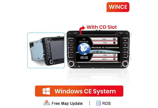 RD018 Android Volkswagen golf passat b7 b6 skoda assento octavia polo tiguan 1GB a 8GB RAM e 16GB a 128GB ROM com ou sem Carplay