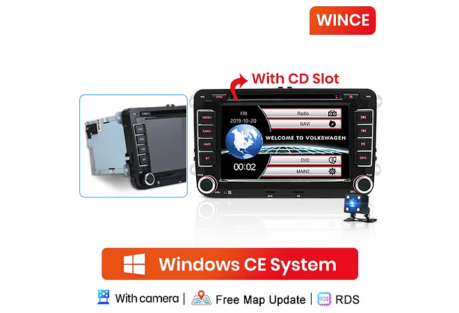 RD018 Android Volkswagen golf passat b7 b6 skoda assento octavia polo tiguan 1GB a 8GB RAM e 16GB a 128GB ROM com ou sem Carplay