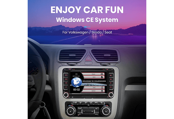 RD018 Android Volkswagen golf passat b7 b6 skoda assento octavia polo tiguan 1GB a 8GB RAM e 16GB a 128GB ROM com ou sem Carplay