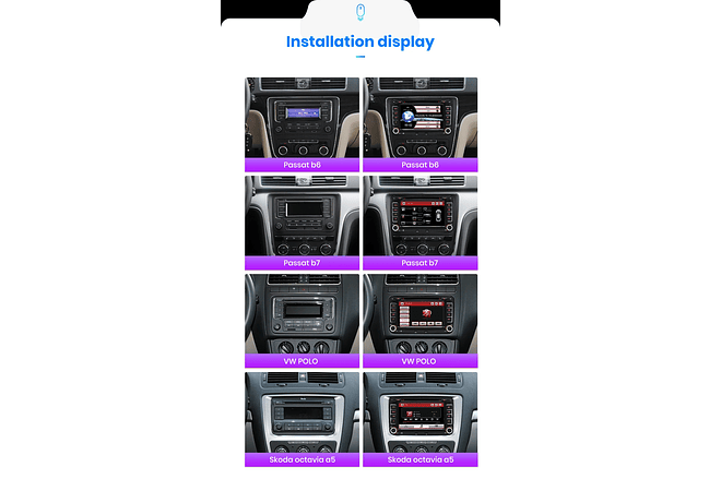 RD018 Android Volkswagen golf passat b7 b6 skoda assento octavia polo tiguan 1GB a 8GB RAM e 16GB a 128GB ROM com ou sem Carplay