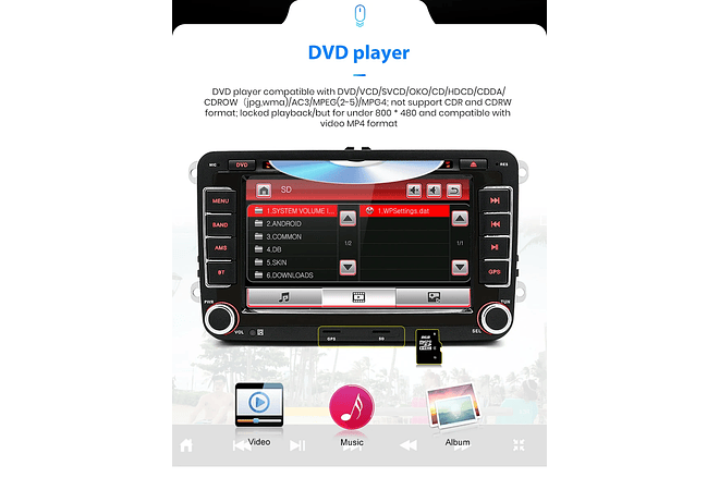 RD018 Android Volkswagen golf passat b7 b6 skoda assento octavia polo tiguan 1GB a 8GB RAM e 16GB a 128GB ROM com ou sem Carplay