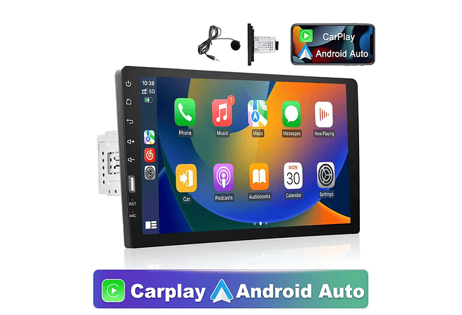 RD017 Auto rádio 1 din universal 9 polegadas com carplay e android auto 