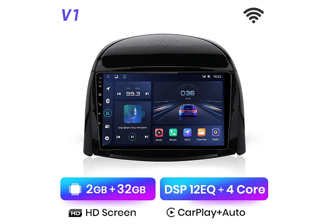 RD019 Android Renault koleos 2008-2016 1GB a 8GB RAM e 16GB a 128GB ROM com ou sem Carplay