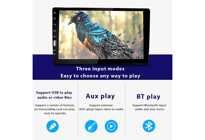 RD017 Auto rádio 1 din universal 9 polegadas com carplay e android auto 