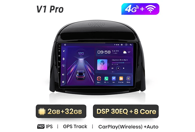 RD019 Android Renault koleos 2008-2016 1GB a 8GB RAM e 16GB a 128GB ROM com ou sem Carplay