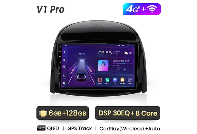 RD019 Android Renault koleos 2008-2016 1GB a 8GB RAM e 16GB a 128GB ROM com ou sem Carplay