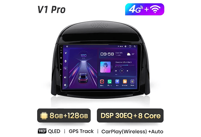 RD019 Android Renault koleos 2008-2016 1GB a 8GB RAM e 16GB a 128GB ROM com ou sem Carplay