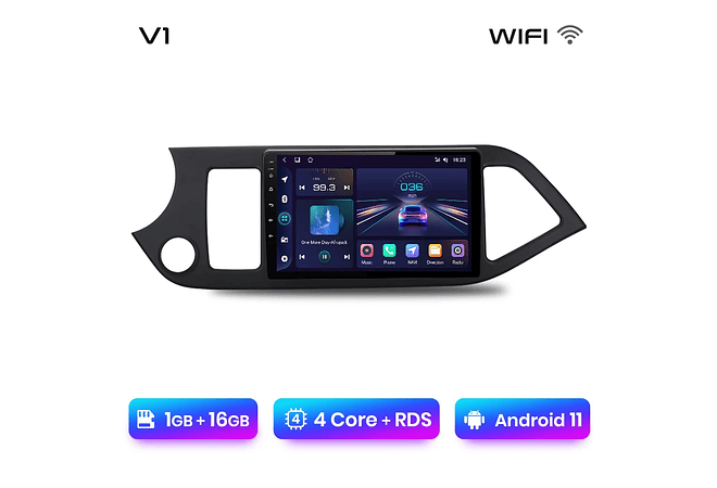RD020 Android Kia picanto 2011-2016 1GB a 8GB RAM e 16GB a 128GB ROM com ou sem Carplay