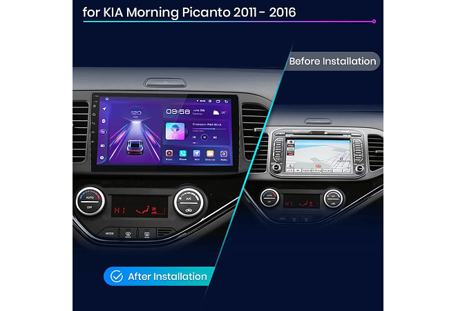 RD020 Android Kia picanto 2011-2016 1GB a 8GB RAM e 16GB a 128GB ROM com ou sem Carplay