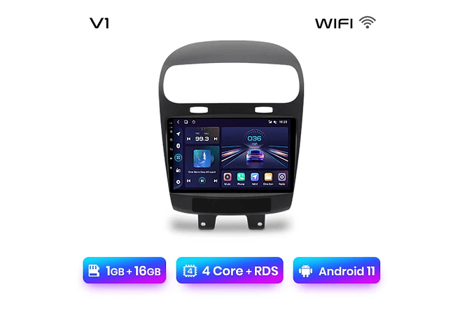 RD022 Android Dodge JOURNEY 2011-2020 1GB a 8GB RAM e 16GB a 128GB ROM com ou sem Carplay