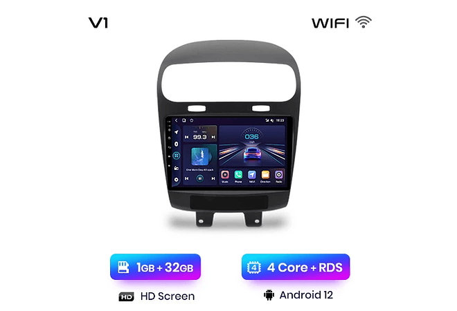 RD022 Android Dodge JOURNEY 2011-2020 1GB a 8GB RAM e 16GB a 128GB ROM com ou sem Carplay