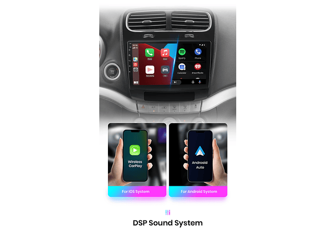RD022 Android Dodge JOURNEY 2011-2020 1GB a 8GB RAM e 16GB a 128GB ROM com ou sem Carplay
