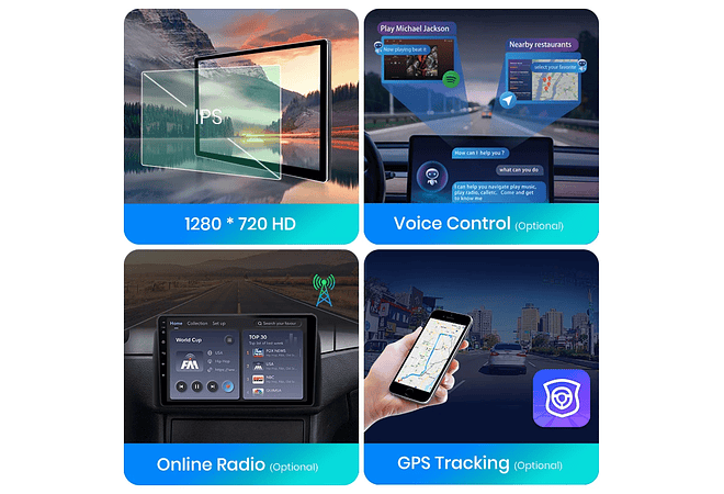 RD023 Android Toyota fortuner hilux revo vigo 2007-2015 1GB a 8GB RAM e 16GB a 128GB ROM com ou sem Carplay