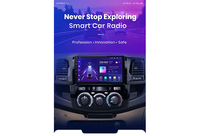 RD023 Android Toyota fortuner hilux revo vigo 2007-2015 1GB a 8GB RAM e 16GB a 128GB ROM com ou sem Carplay