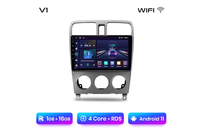 RD024 Android Subaru forester sg 2002-2008 1GB a 8GB RAM e 16GB a 128GB ROM com ou sem Carplay