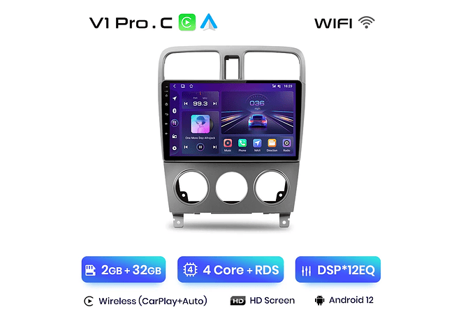 RD024 Android Subaru forester sg 2002-2008 1GB a 8GB RAM e 16GB a 128GB ROM com ou sem Carplay