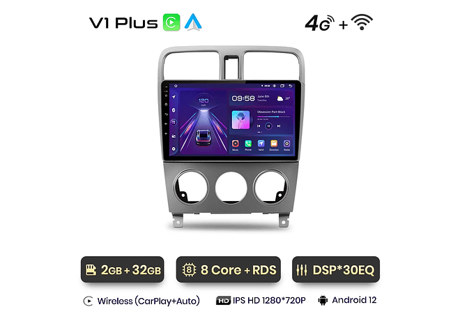 RD024 Android Subaru forester sg 2002-2008 1GB a 8GB RAM e 16GB a 128GB ROM com ou sem Carplay