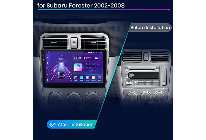 RD024 Android Subaru forester sg 2002-2008 1GB a 8GB RAM e 16GB a 128GB ROM com ou sem Carplay