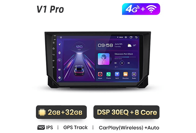 RD025 Android Seat IBIZA 2017-2020 1GB a 8GB RAM e 16GB a 128GB ROM com ou sem Carplay