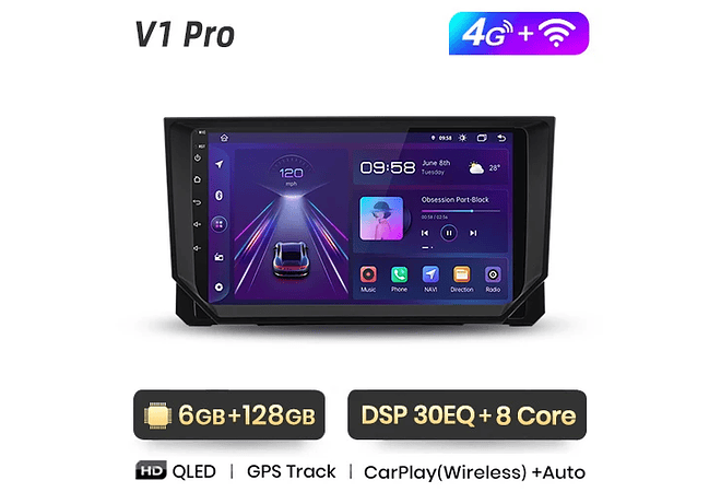 RD025 Android Seat IBIZA 2017-2020 1GB a 8GB RAM e 16GB a 128GB ROM com ou sem Carplay