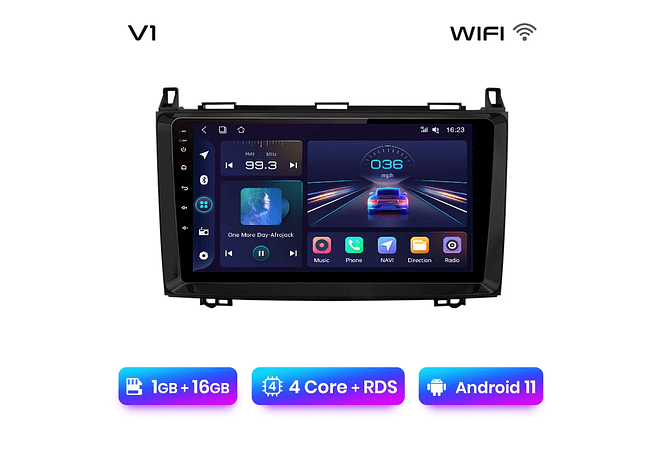 RD026 Android Mercedes w169 w245 b200 w906 sprinter w639 vito 1GB a 8GB RAM e 16GB a 128GB ROM com ou sem Carplay