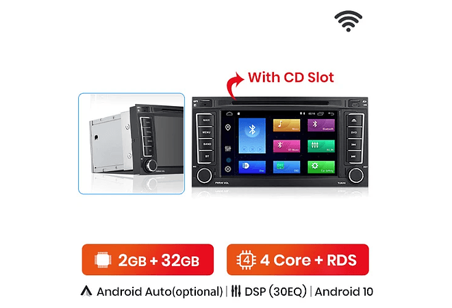 RD028 Android Volkswagen touareg 2004-2011 1GB a 8GB RAM e 16GB a 128GB ROM com ou sem Carplay