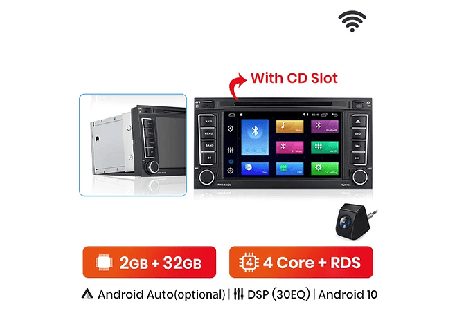 RD028 Android Volkswagen touareg 2004-2011 1GB a 8GB RAM e 16GB a 128GB ROM com ou sem Carplay