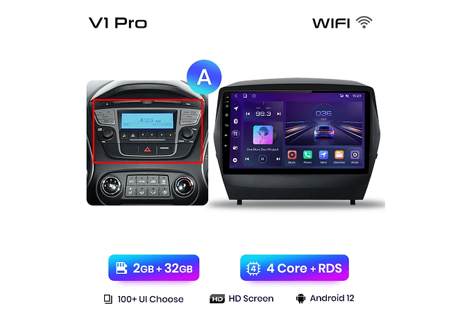 RD029 Android Hyundai tucson 2 ix35 2009-2015 1GB a 8GB RAM e 16GB a 128GB ROM com ou sem Carplay