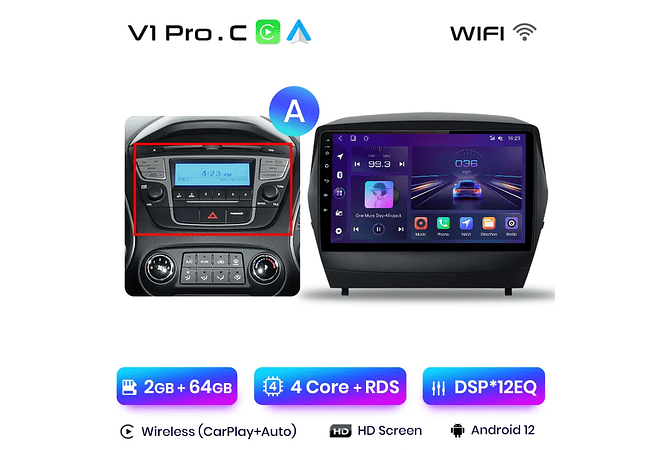 RD029 Android Hyundai tucson 2 ix35 2009-2015 1GB a 8GB RAM e 16GB a 128GB ROM com ou sem Carplay