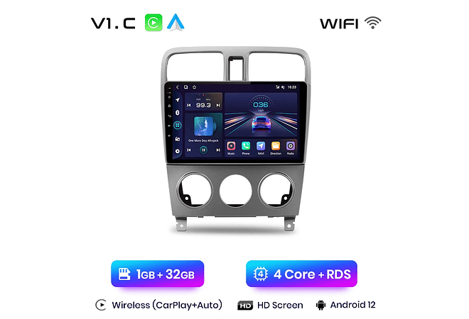 RD024 Android Subaru forester sg 2002-2008 1GB a 8GB RAM e 16GB a 128GB ROM com ou sem Carplay