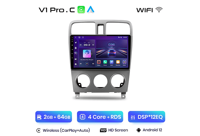 RD024 Android Subaru forester sg 2002-2008 1GB a 8GB RAM e 16GB a 128GB ROM com ou sem Carplay