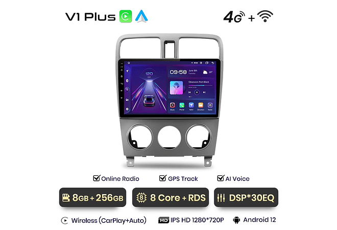 RD024 Android Subaru forester sg 2002-2008 1GB a 8GB RAM e 16GB a 128GB ROM com ou sem Carplay