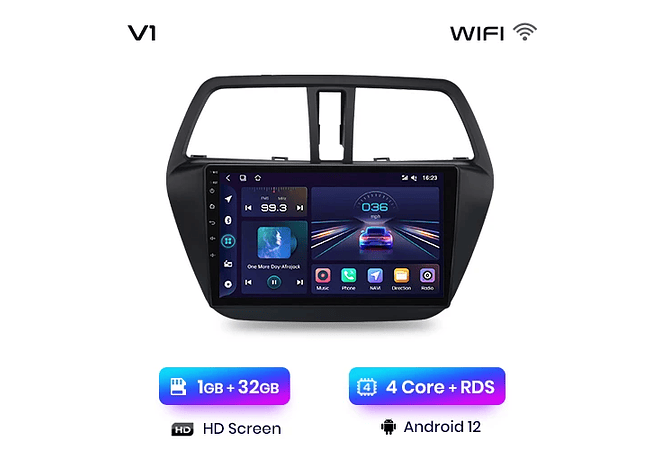 RD031 Android Suzuki sx4 s-cross 2012-2017 1GB a 8GB RAM e 16GB a 128GB ROM com ou sem Carplay